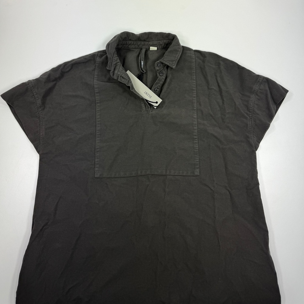Damir Doma Silent Polo Shirt Dress Cap Sleeve Ash Gray Moleskin Cotton Jersey S - Picture 2 of 15